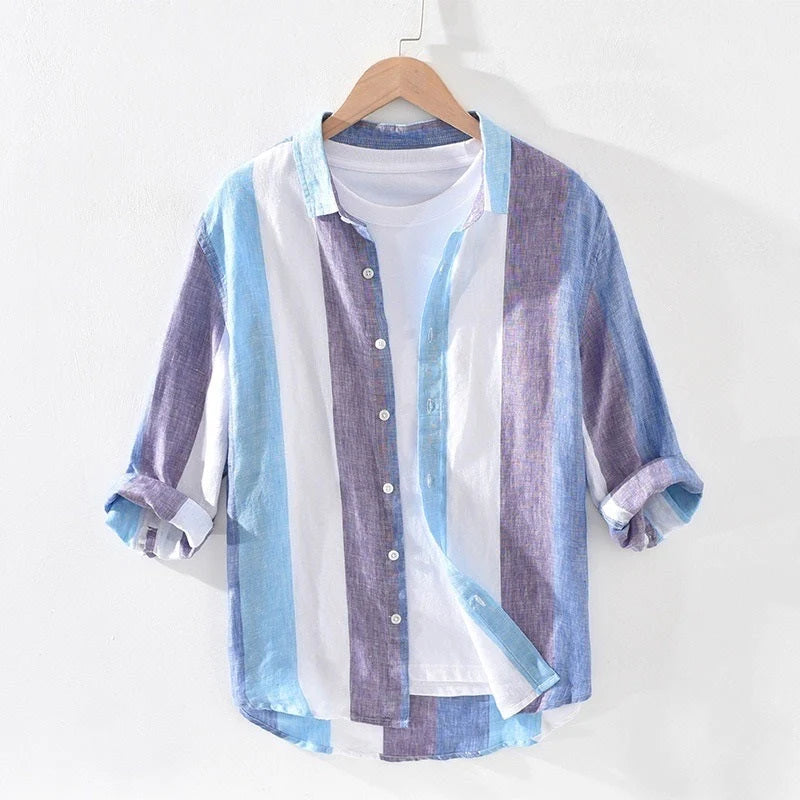 Sky Blue And White Colour Summer Shirt